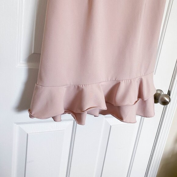 TCEC Dress Womens Blush Pink Ruffle Mini Party Dress Cocktail Bridal Wedding - Picture 3 of 7